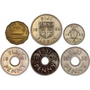 Fiji Set of 6 Coins 1936 -1964