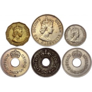Fiji Set of 6 Coins 1936 -1964