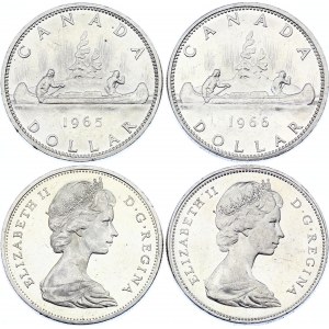Canada 2 x 1 Dollar 1965 - 1966
