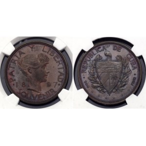 Cuba 1 Peso 1897 Pattern NGC MS63BN