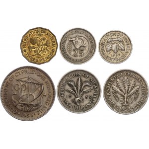 Cyprus & Nigeria Lot of 6 Coins 1955 -1959