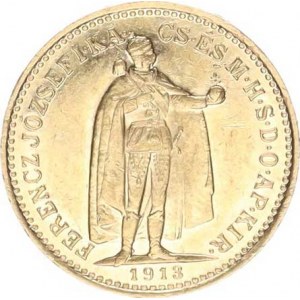 František Josef I. (1848-1916), 10 Koruna 1913 KB /137.443 ks/ R (3,389 g)