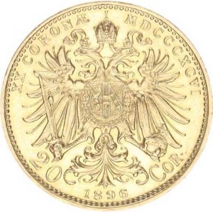 František Josef I. (1848-1916), 20 Koruna 1896 b.zn. /6,867.570 ks/ (6,78 g)