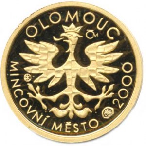 Česká republika (1993-), 10 hal. b.l. - Olomouc mincovní město (emise 7. 2000) Au 999,