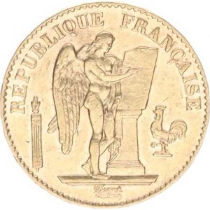 Francie, Třetí republika (1871-1940), 20 Francs 1888 A, Paříž KM 825 R (jen 28 000 ks) /