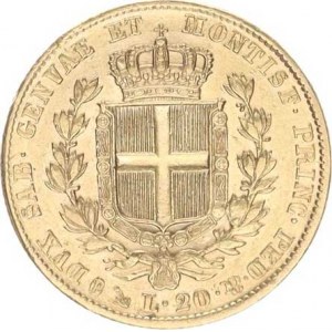 Itálie-Sardinie, Carlo Alberto (1831-1849), 20 Lire 1842 G zn. kotva KM 131; Fr. 1143; G 44 (6,43