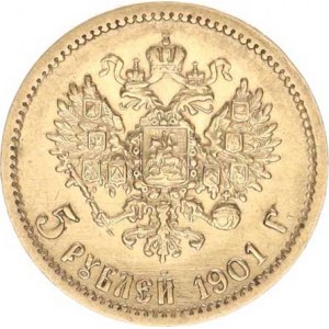 Rusko, Mikuláš II. (1894-1917), 5 Rubl 1901 FZ Y.62 (4,275 g)