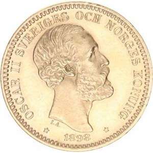 Švédsko, Oscar II. (1872-1907), 20 Kronor 1898 EB-LA KM 526 (8,977 g)