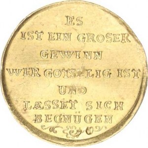 Německo, Dukátová medaile pro štěstí, A: Boží ruka vysypává peníze z rohu