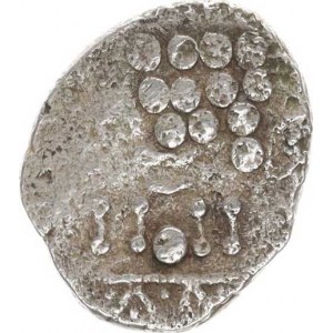 Keltové - Britania, Ag mince 20 mm (6,226 g), Stylizovaná hlava Apolla vpravo / Styli