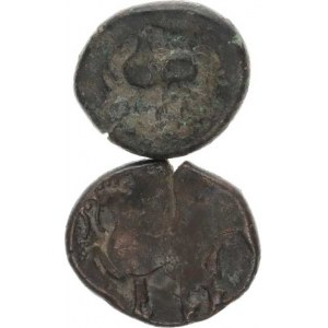 Východní Keltové - Syrmien, Tetradrachma, styliz. hlava zprava / styliz. kůň zleva