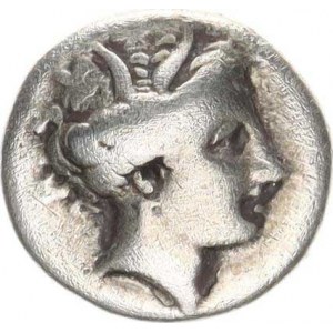 Lokris Opuntia (369-338 př.Kr.), Ag 1/4 statér, hlava Persepony / Ajax se štítem a hadem (2,477