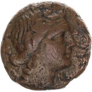 Bospor-Gorgippia, Mithradates VI. (90-60 př. Kr.), AE 25, hlava Apolla zprava / trojnožka (14,101 g