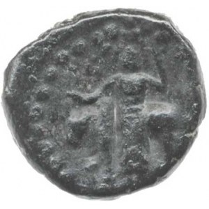 Baktrie - Kušánové, Vasu-Déva I. (192-225), AE 22 - unit (region Pešavár), A: Stojící král s mečem