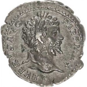 Septimius Severus (193-211), Denár, stoj.Providentia drží hůl a žezlo, u nohou má globus