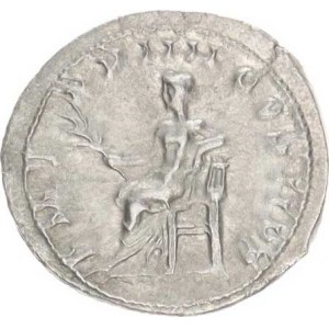 Gordianus III. (238-244), Antoninián, sedící Apollo zleva, drží olivovou ratolest a opírá s