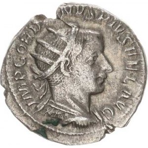 Gordianus III. (238-244), Antoninián, stoj.Fides drží dvě standarty