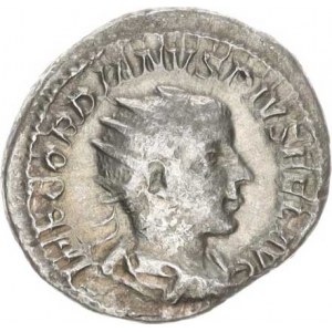Gordianus III. (238-244), Antoninián, stoj.nahý Herkules s pravou rukou v bok a kyjem se op