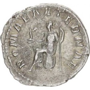 Gordianus III. (238-244), Antoninián, sedící Roma zleva drží sošku Viktorie, vedle sebe má