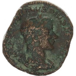 Gordianus III. (238-244), Sestertius, stoj.Felicitas drží dlouhý caduceus a roh hojnosti