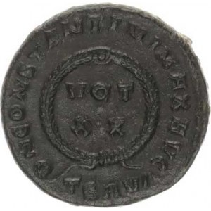 Constantinus I. (306-337), AE 19, ve věnci VOT XX, DN CONSTANTINI MAX AVG, v úseči