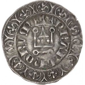 Francie, Filip IV. (1285-1314), Tourský groš b.l., kříž, dvojitý opis / styliz. hrad, opis, kruh