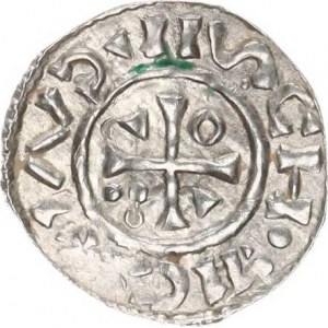 Bavorsko, Heinrich II., I. vláda (955-976), Denár, vévodská mincovna Regensburg, mincmistr HECV