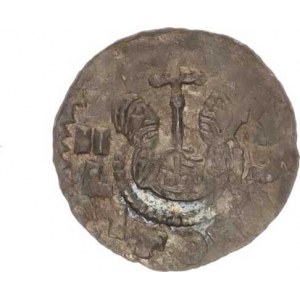 Svatopluk (1095-1107), Denár C - 446 nález Loštice (0,363 g) pěná patina