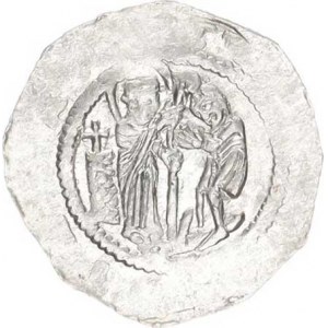 Vladislav II. (1140-1174), Denár C - 587 var.: oboustranně se svatozáří R (0,721 g)