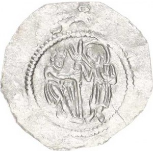 Vladislav II. (1140-1174), Denár C - 587 var.: oboustranně se svatozáří R (0,721 g)