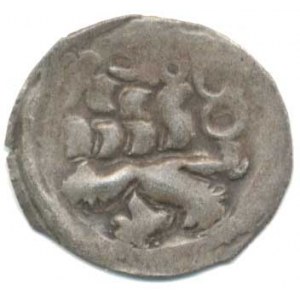 Jiří z Poděbrad (1460-1471), Kruhový peníz se lvem, hříva 3+4 měsíčky Rad. I/ 22 var.