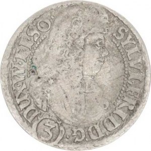Würtemberg-Olešnice, Sylvius Friedrich (1668-1697), 3 kr. 1676 SP, Olešnice-Pfaler Sa 219/58 var.: