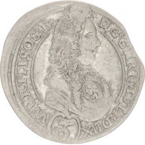 Würtemberg-Olešnice, Christian Ulrich (1668-1704), 3 kr. 1696 LL Sa 305; Kop. 6285, kraj. stř.