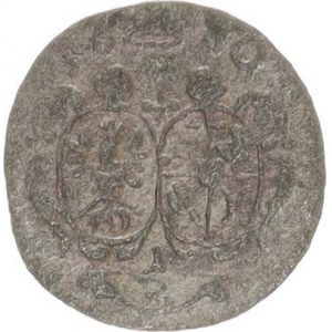 Würtemberg-Olešnice, Christian Ulrich (1668-1704), 1/2 kr. 1680 Sa 267 var.: malá koruna, erby se d