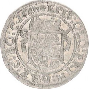 Olomouc, Leopold Vilém (1637-1662), 3 kr. 1660, Kroměříž-Reitter S-V 133 E1/H2 RR, tém.