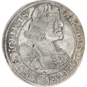 Olomouc, Karel II. Liechtenstein (1664-1695), 3 kr. 1673 špice S-V 328 G3/C- var.: závorka u nominá