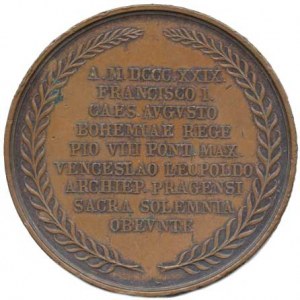 Praha - Václav Leopold Chlumčanský, primas český (1814-1830), Medaile 1829 k 100. výr. kanonizace,
