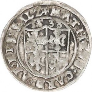Salzburg - arcib., Matyáš Lang (1519-1540), 1/2 Batzen 1533 R Probst 271 (1,959 g), tém.