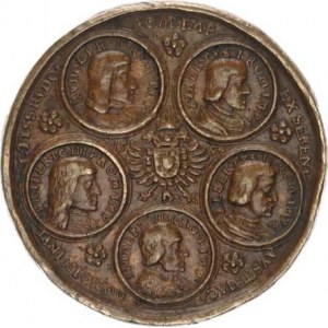 Rudolf II. (1576-1612), Medaile 1594 (V. Maler) - Medaile deseti císařů. Korunované R, ok