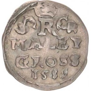 Rudolf II. (1576-1612), Malý groš 1589, K.Hora-Šatný HN 1b - bez teček vedle letopočt