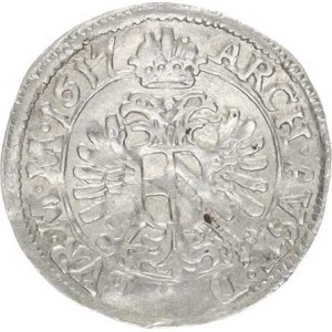 Matyáš II. (1611-1619), Bílý groš 1617, Praha-Hübmer MKČ 514 var.: tečky mezi písmenk