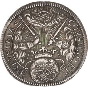 Leopold I. (1657-1705), Střední žeton ke korunovaci na římského císaře 1. 8. 1658 ve Fran