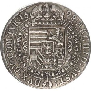 Leopold I. (1657-1705), Tolar 1698, Tyroly Hall jako Voglh. 221/VI var. za REX tečka,