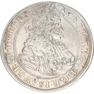 Leopold I. (1657-1705), 1/2 Tolar 1699 KB Husz. -, v av. hladký a perlov. kruh, hla