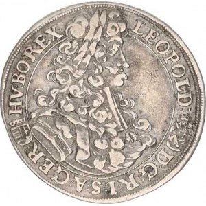 Leopold I. (1657-1705), 1/2 Tolar 1703 KB Husz. 1404 (opis 1403) var.: tečka za d
