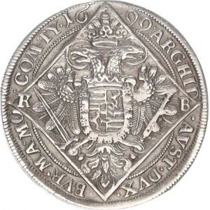 Leopold I. (1657-1705), 1/4 Tolar 1699 KB Husz. -, v av. perlič. a hladký kruh, v r