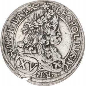 Leopold I. (1657-1705), XV kr. 1676 I-A-N, Štýrsko Graz Hol.76.2.1, hr. ražbou