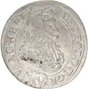 Leopold I. (1657-1705), XV kr. 1691 KB Hol. 91.2,1 var.: v av. hladký kruh, rv. perl.
