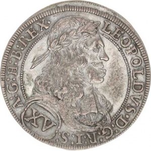 Leopold I. (1657-1705), XV kr. 1694 b.zn., Tyroly, Hall Hol. 94.2,1 mladý portrét