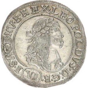 Leopold I. (1657-1705), VI kr. 1671 KB - bez teček za datací a před PATRONA, perlovec pod